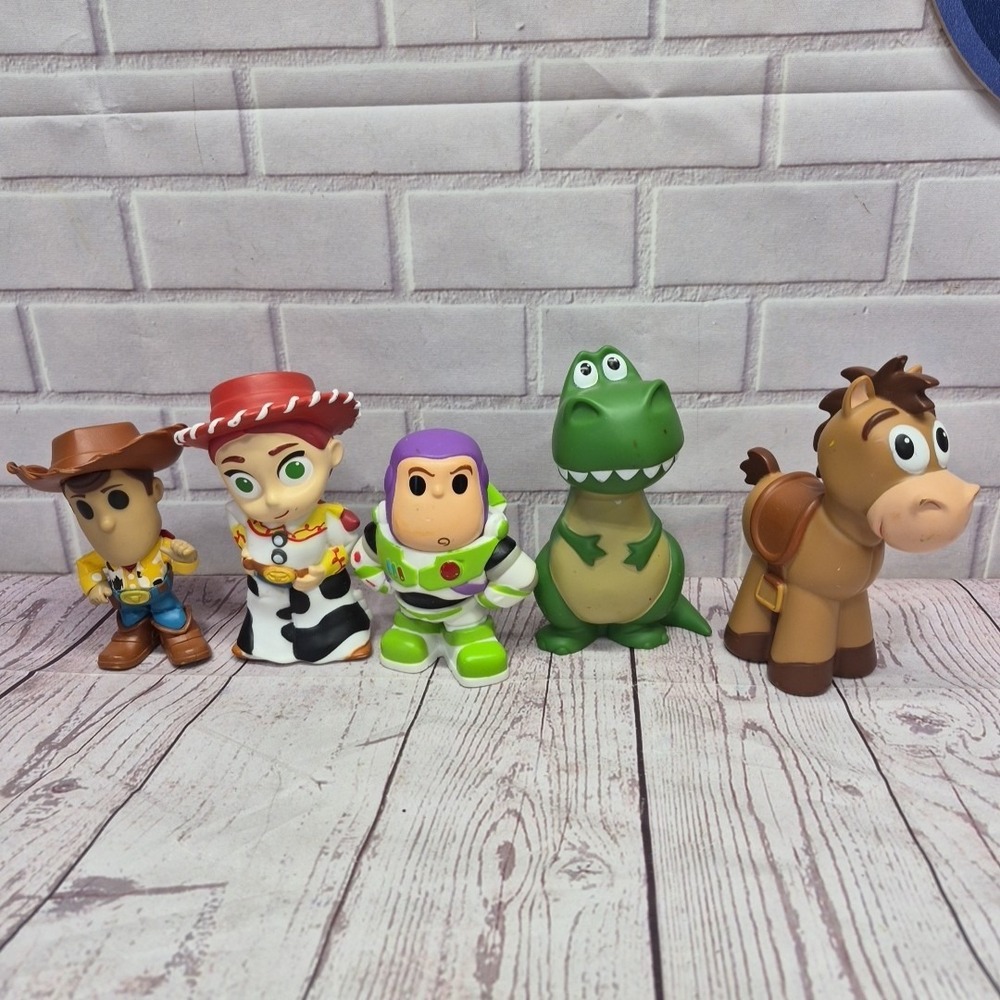 Disney Pixar Toy Story Figures Bath Toys Set Of 5~ 5" Tall